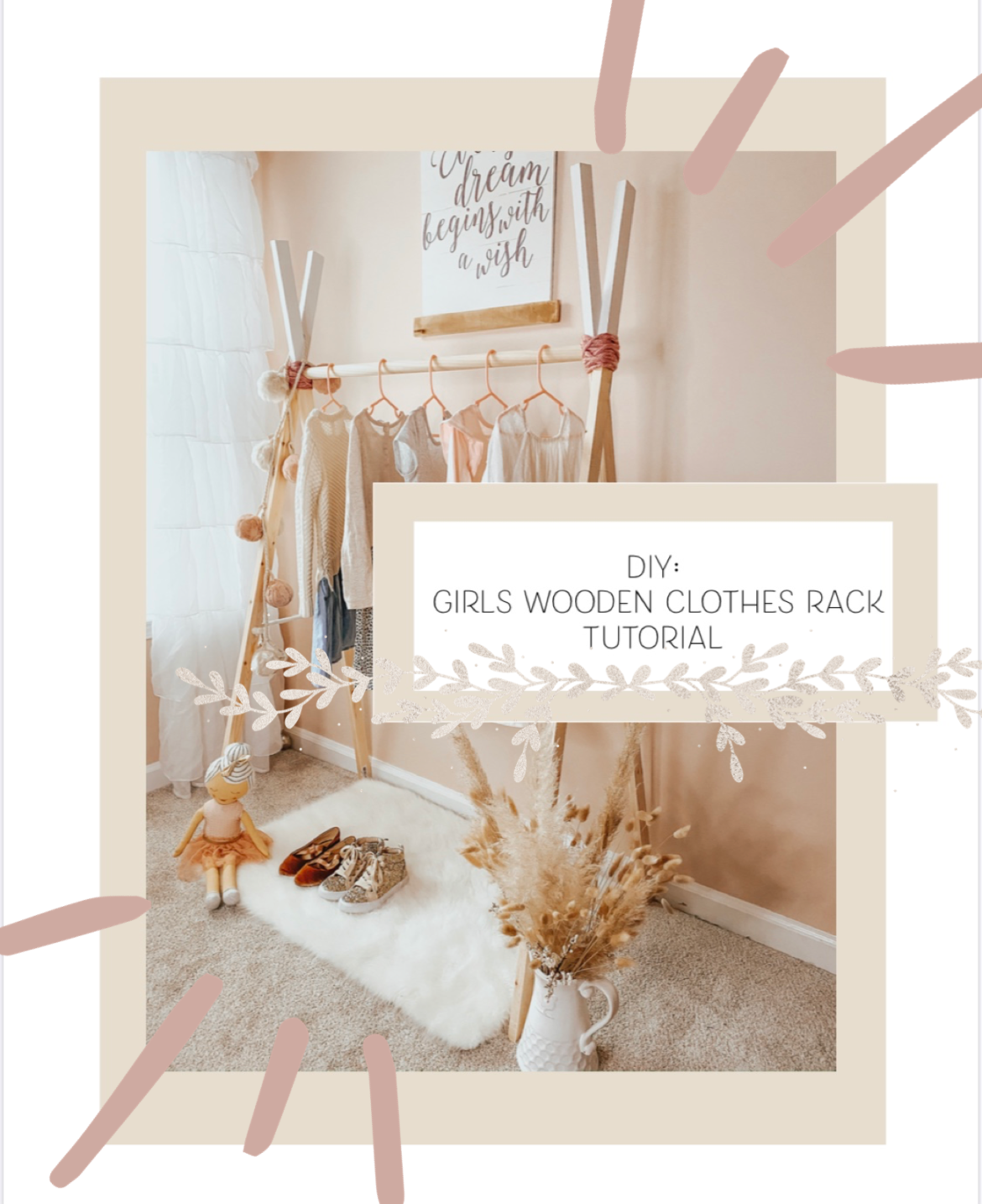 tutorial for girls wooden clothes rack